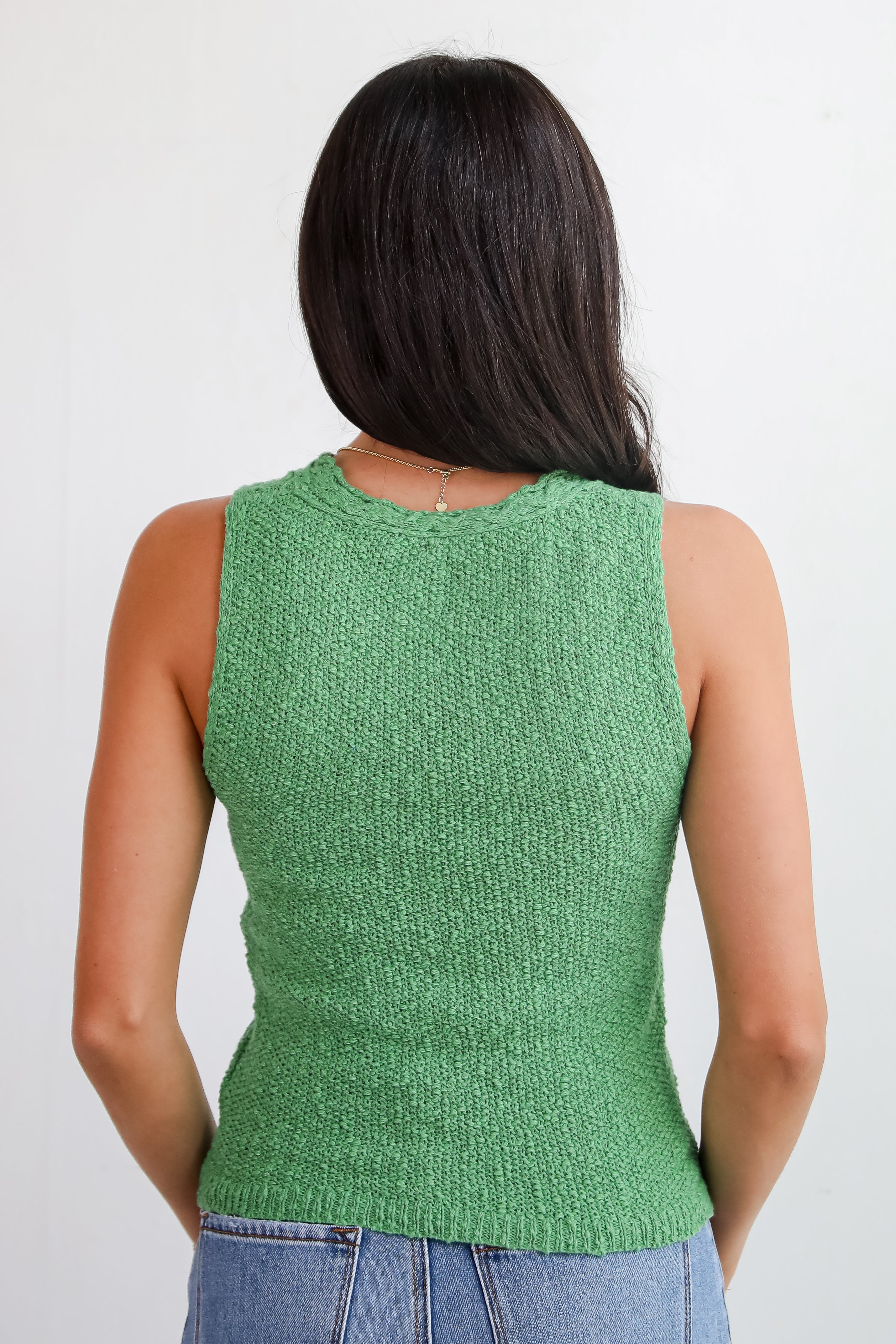 Chosen Charm Green Sweater Tank