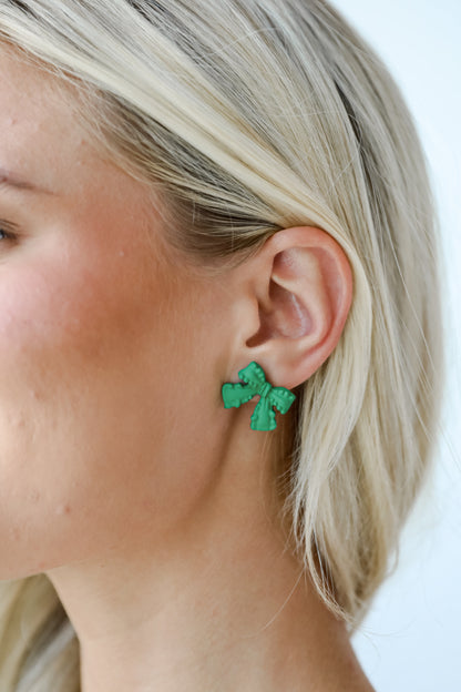 Clara Matte Bow Earrings