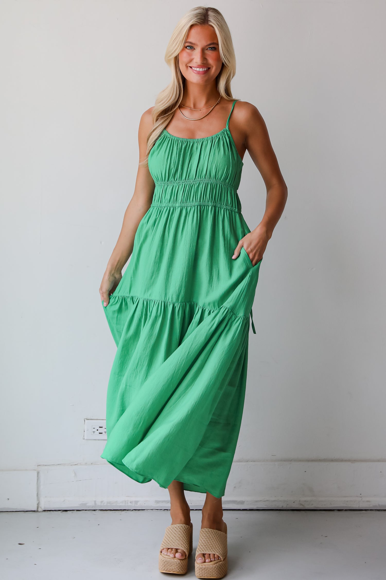 Delightful Sweetness Green Maxi Dress