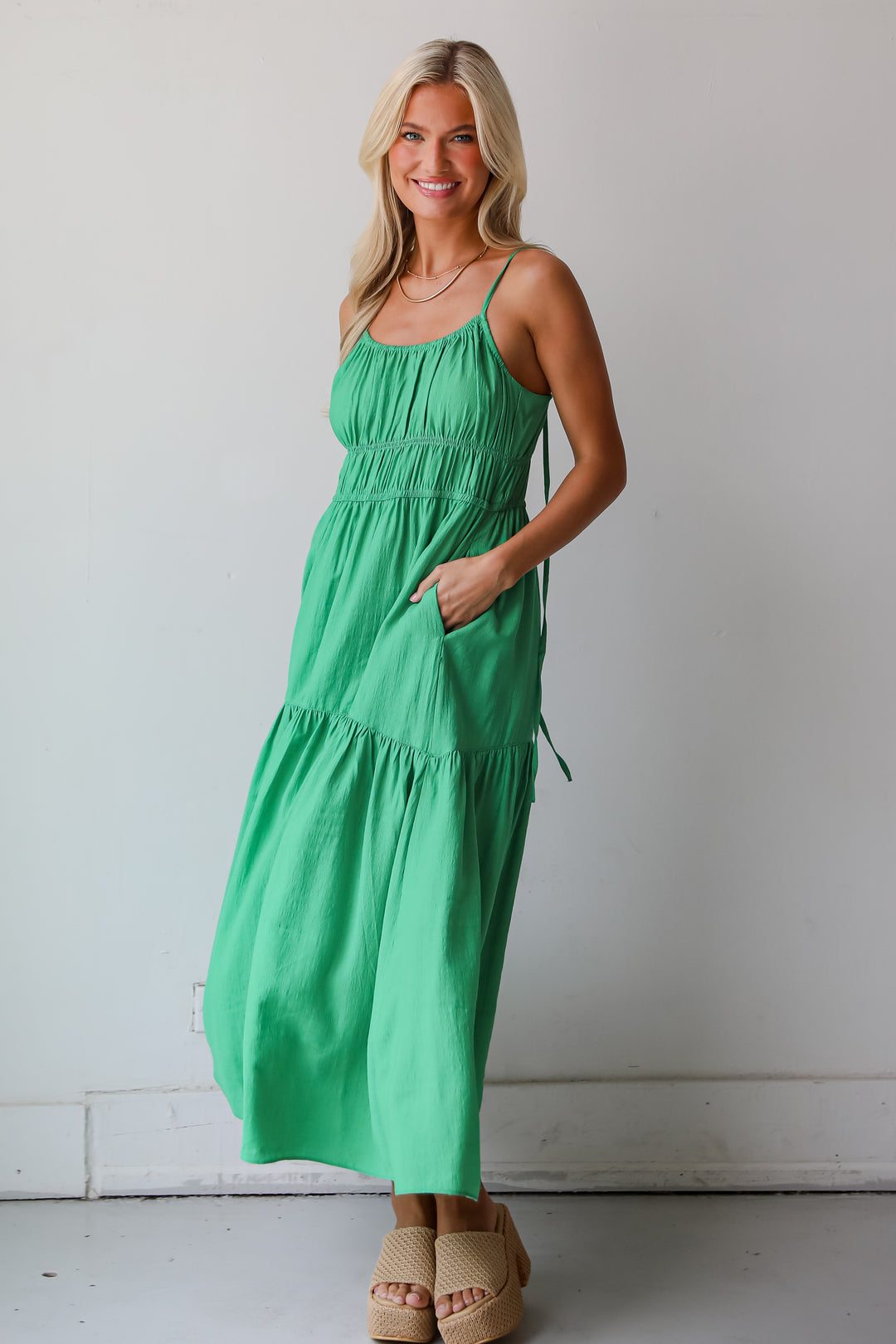 Delightful Sweetness Green Maxi Dress