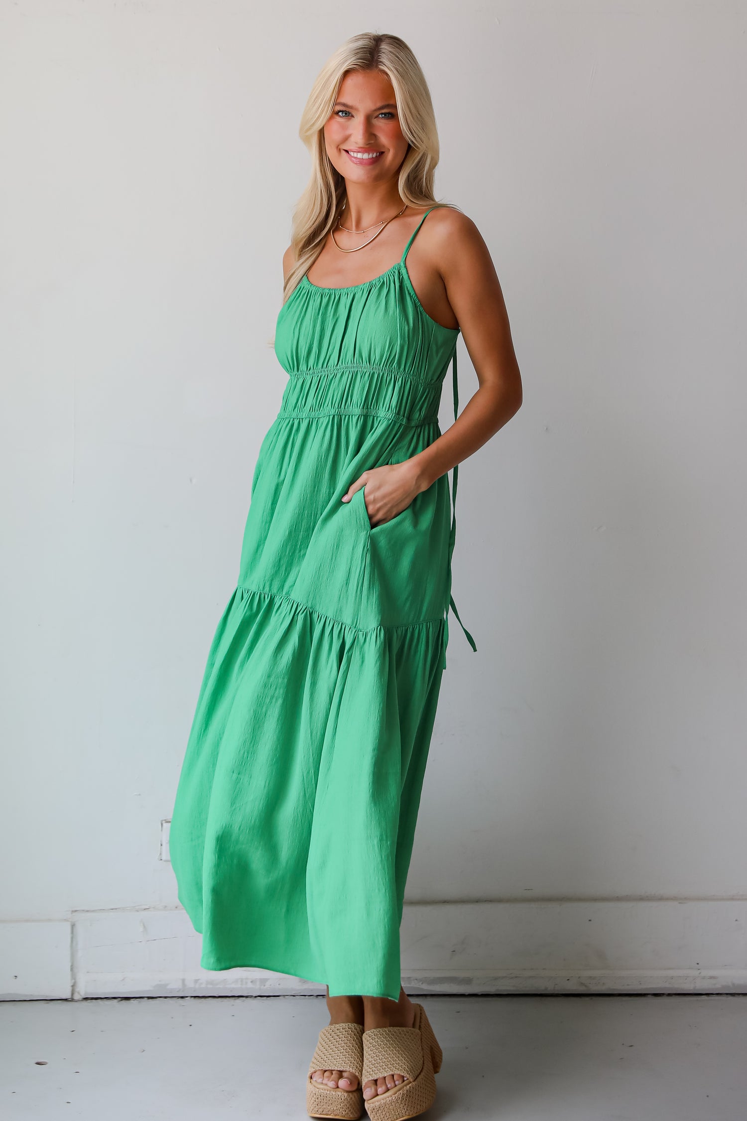 Delightful Sweetness Green Maxi Dress