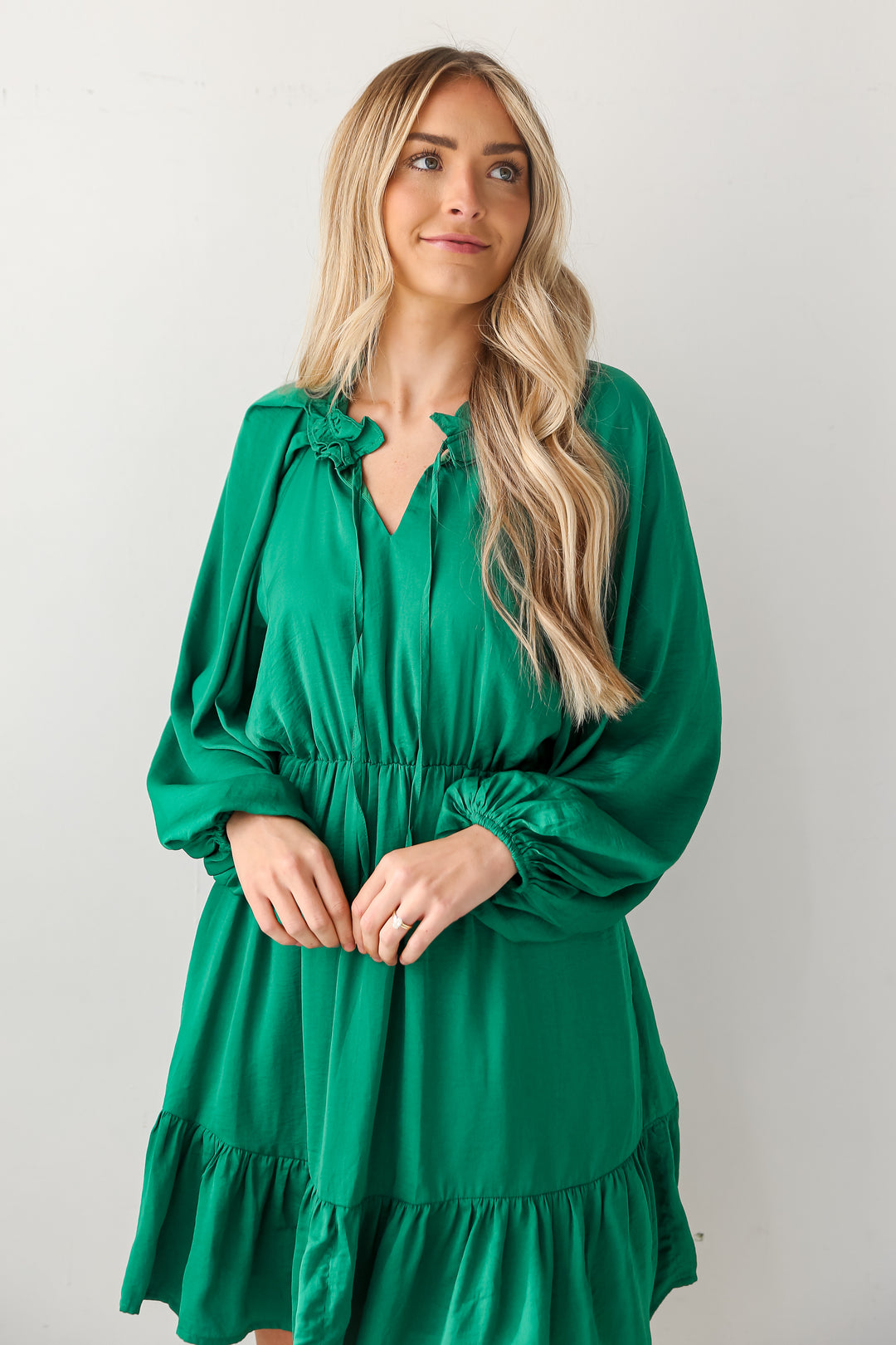 trendy Kelly Green Mini Dress