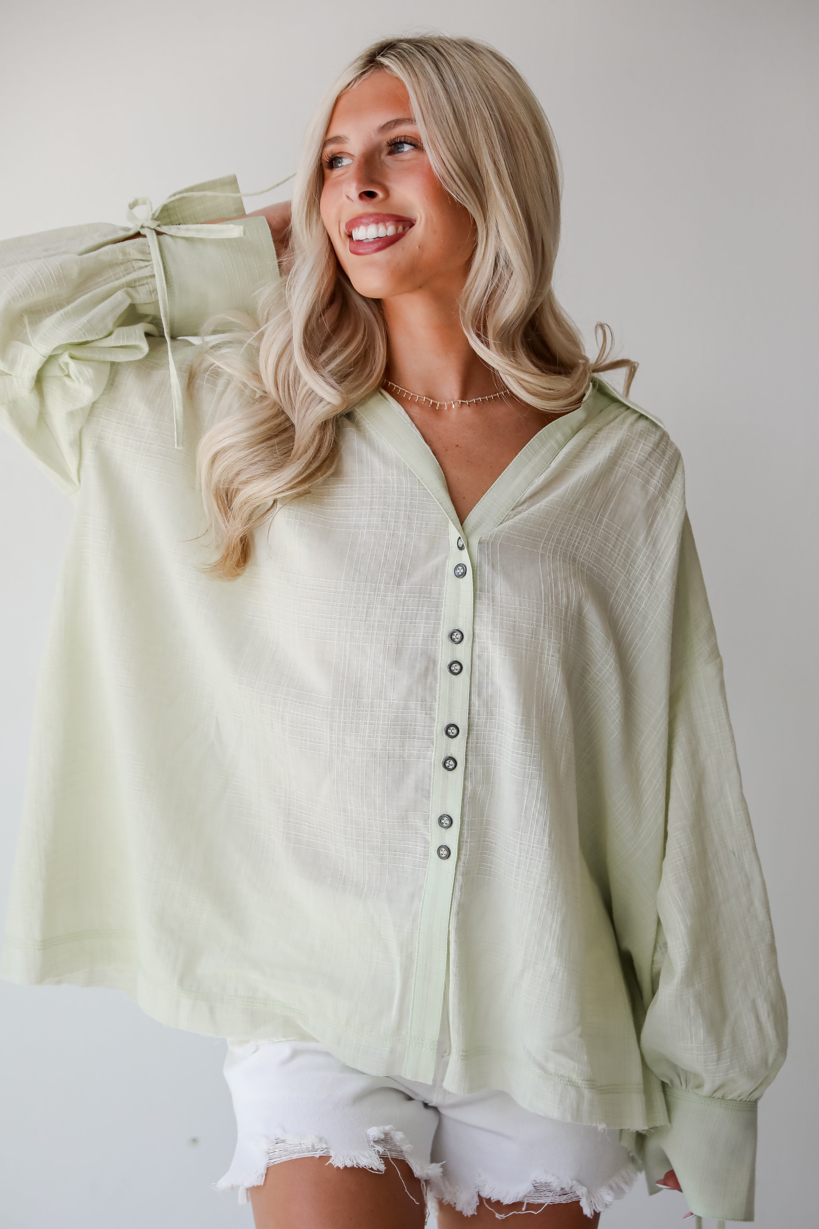 Light Green Oversized Blouse