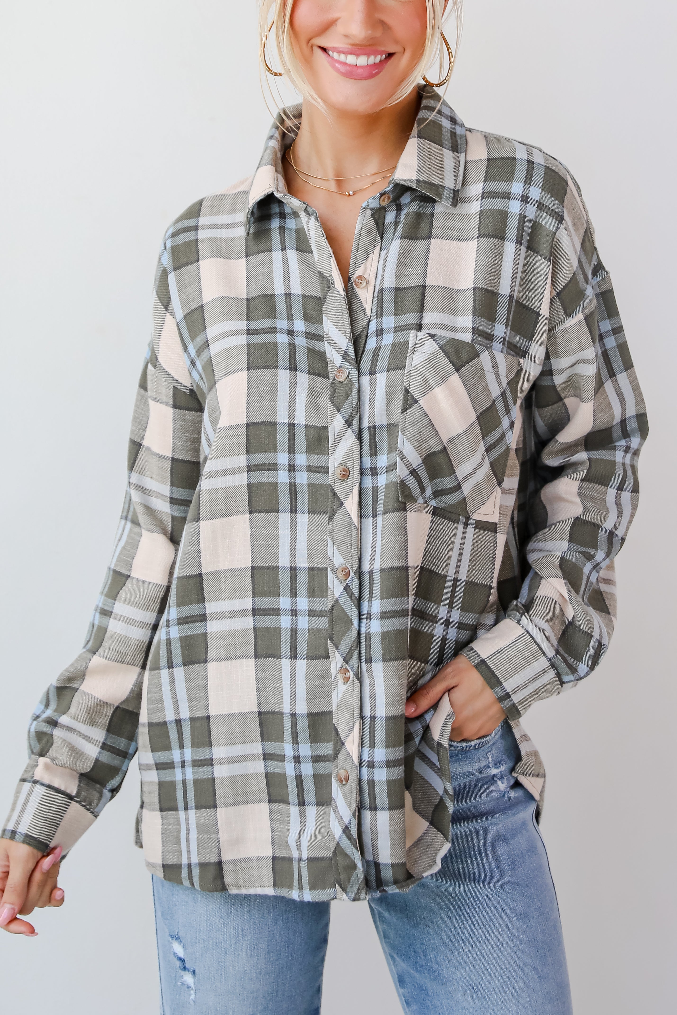 Autumn Energy Hunter Green Plaid Flannel