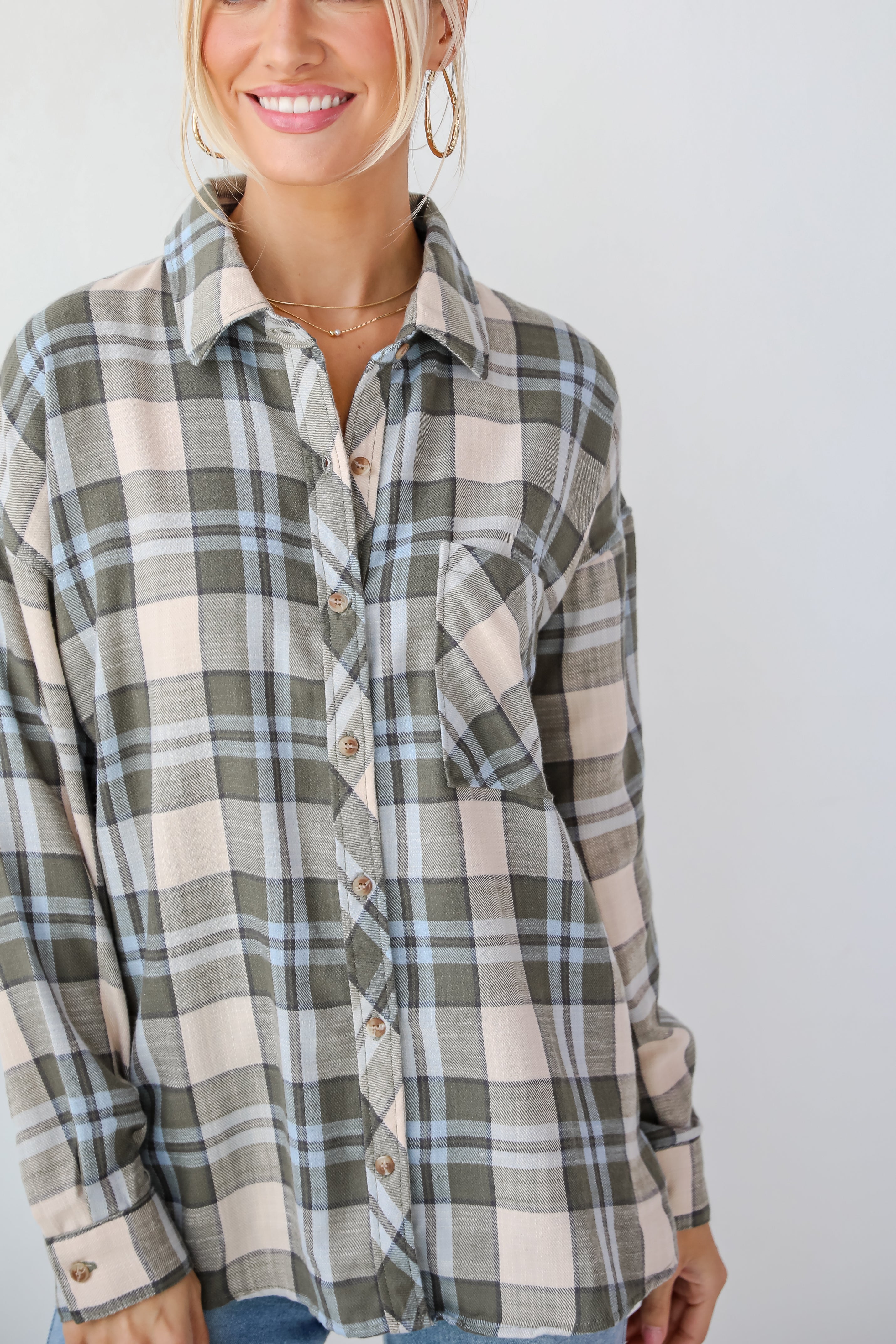 Autumn Energy Hunter Green Plaid Flannel