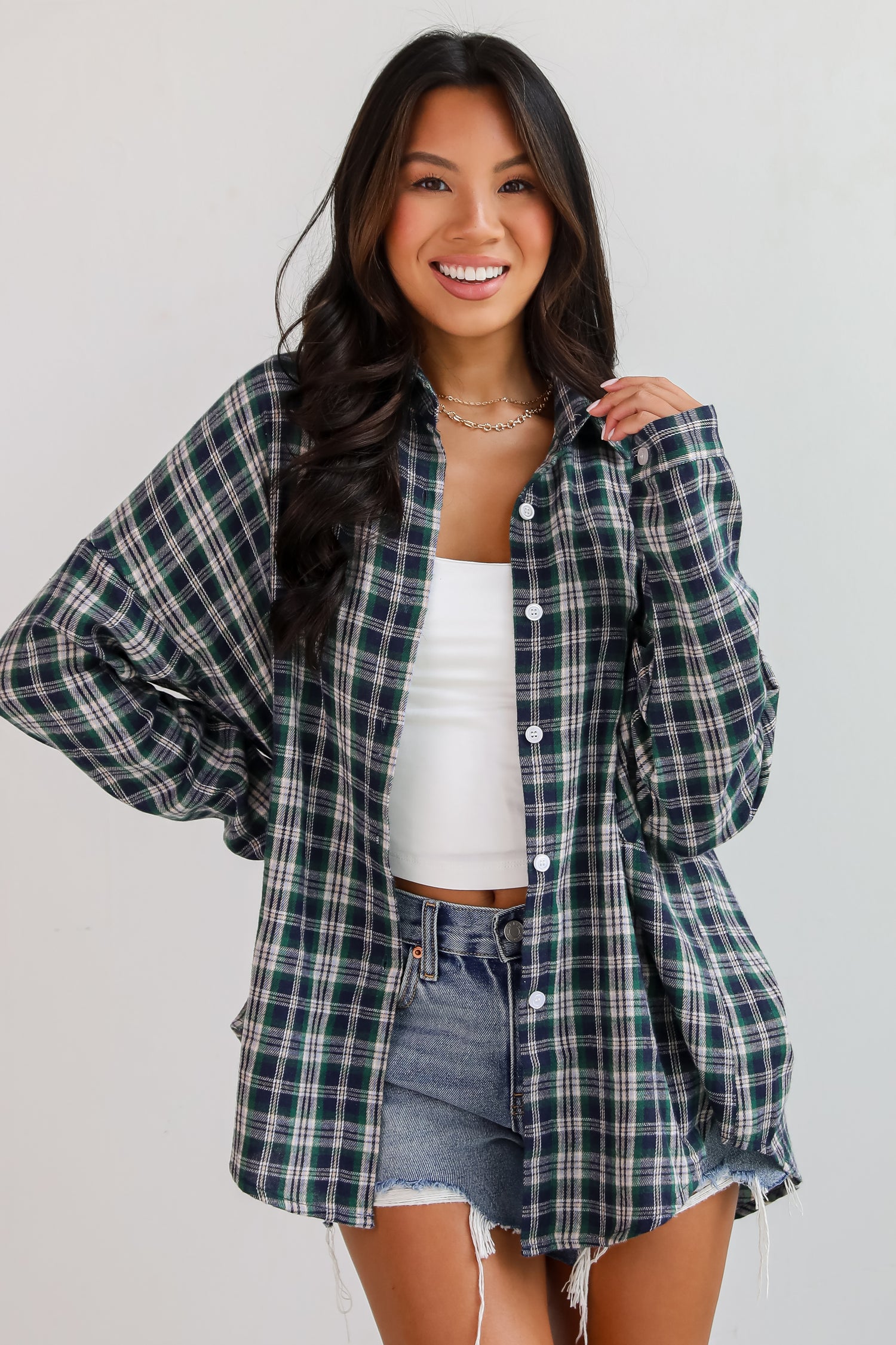 Trendsetting Aspect Hunter Green Plaid Flannel