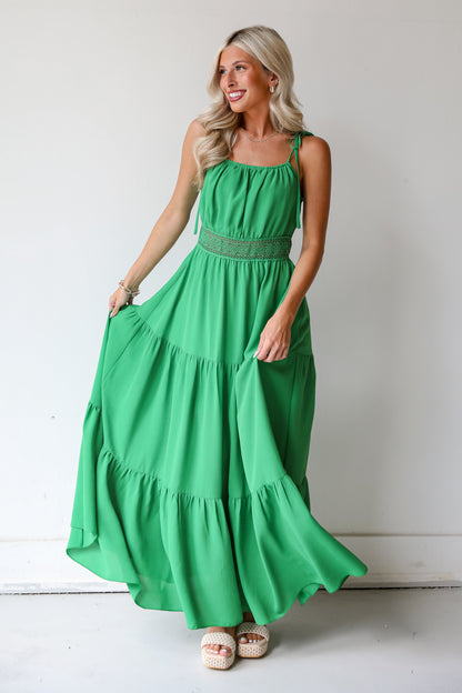 Green Tiered Maxi Dress