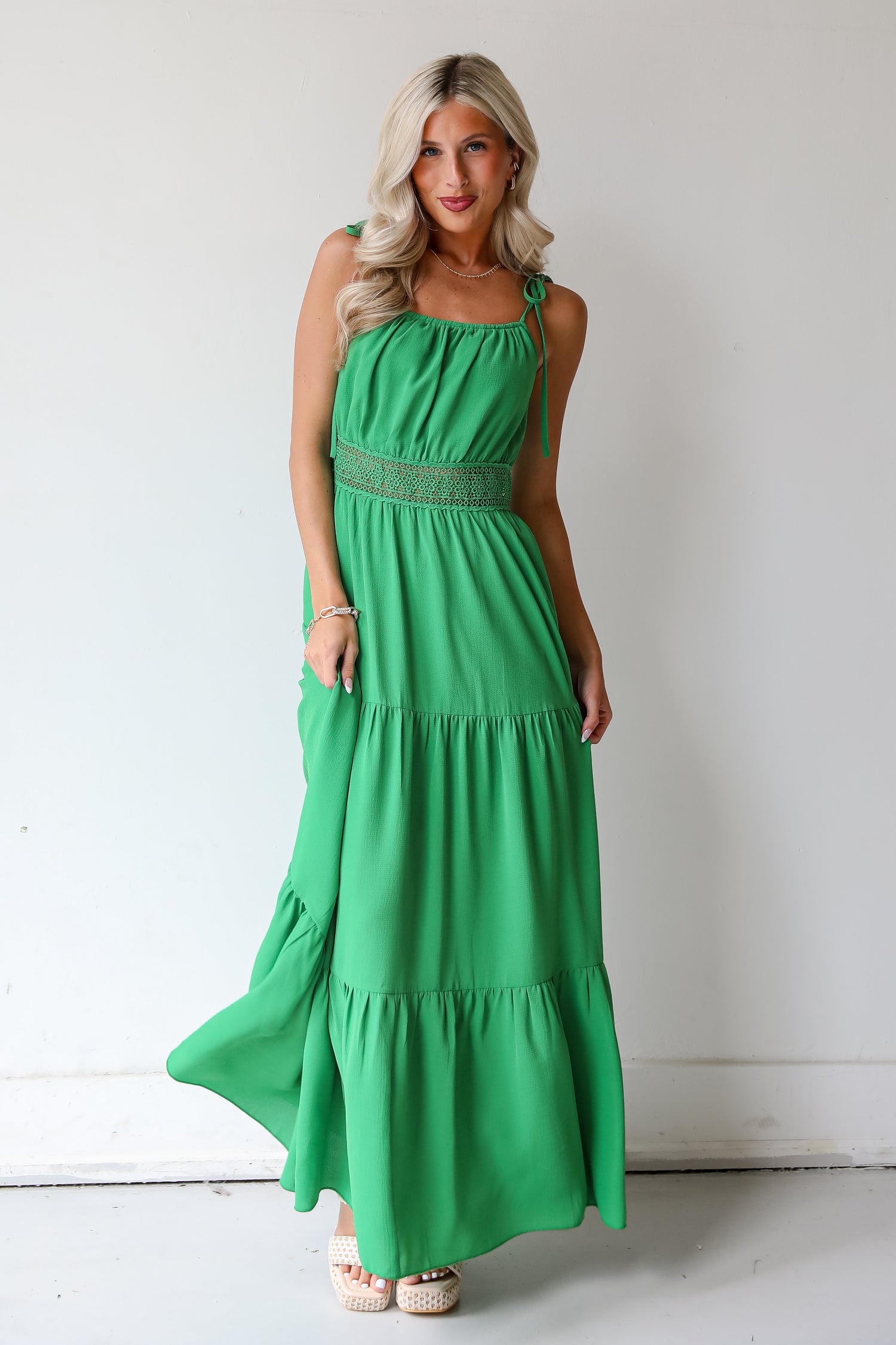 Green Tiered Maxi Dress