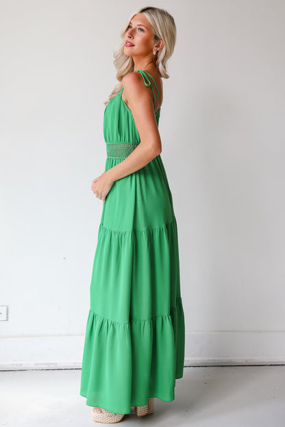 Green Tiered Maxi Dress