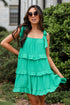 Green Tiered Mini Dress