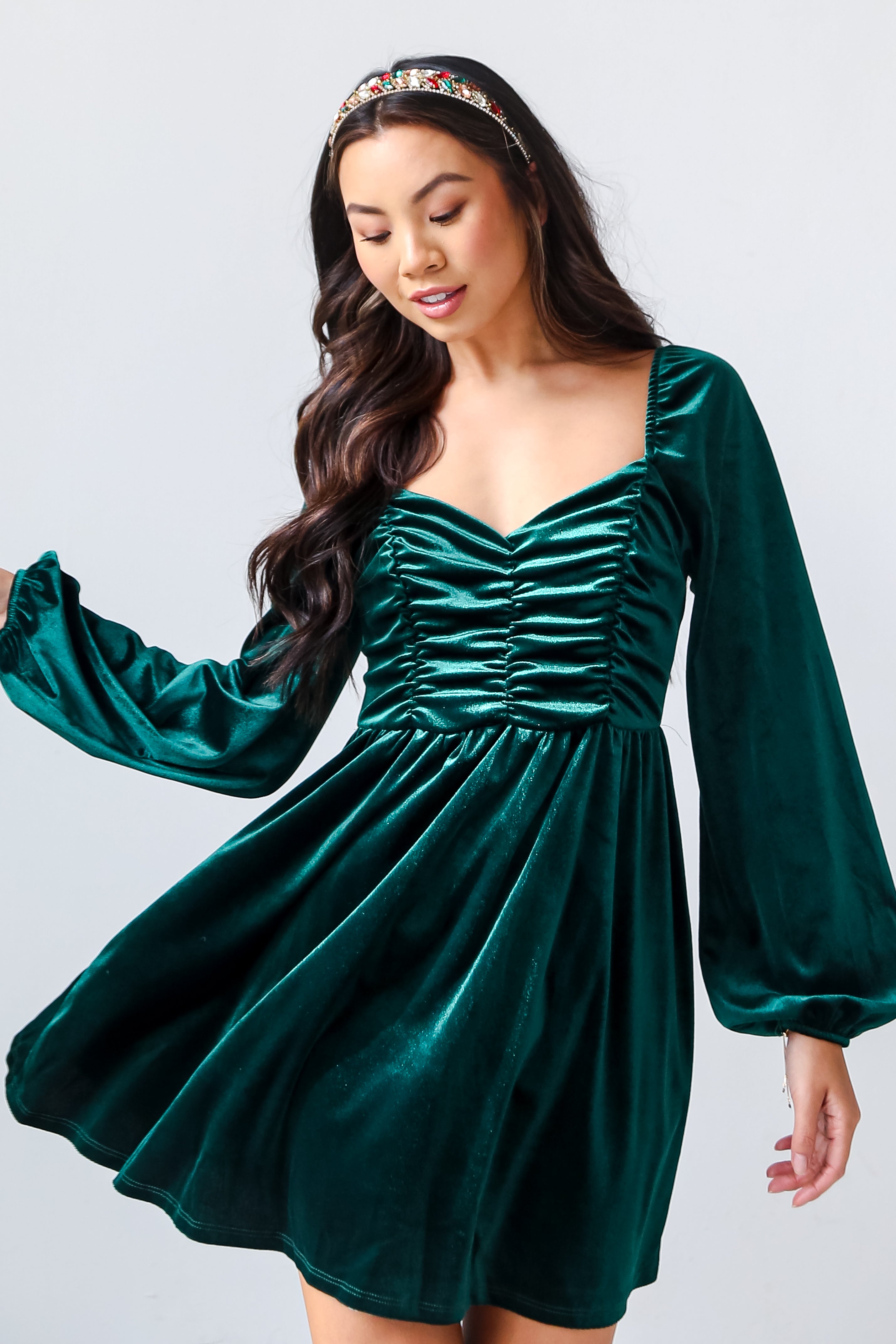 green dress