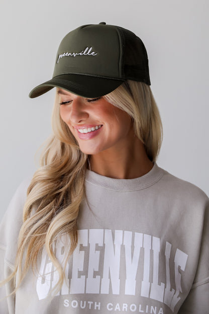 Olive Greenville Trucker Hat