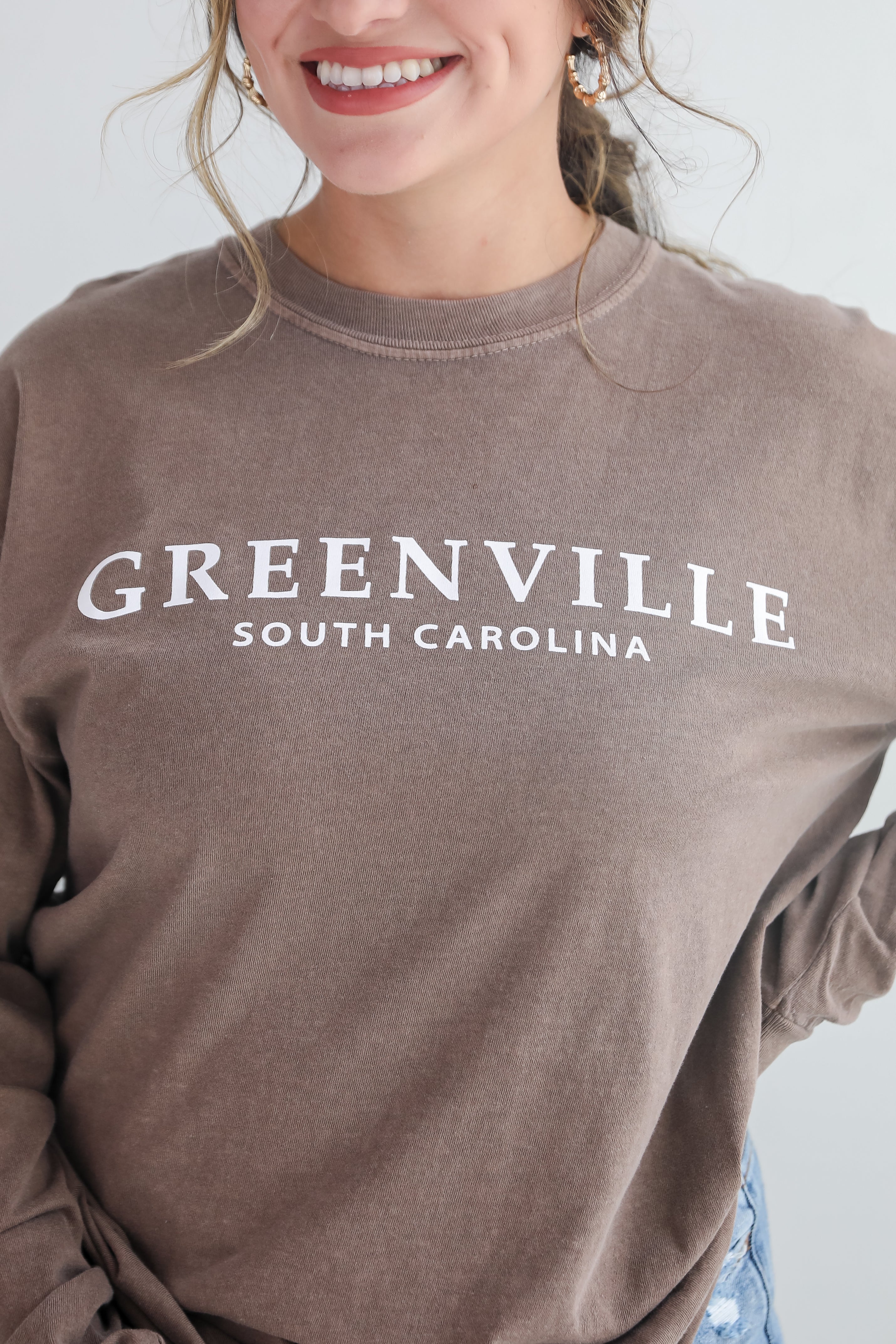 Brown Greenville South Carolina Long Sleeve Tee