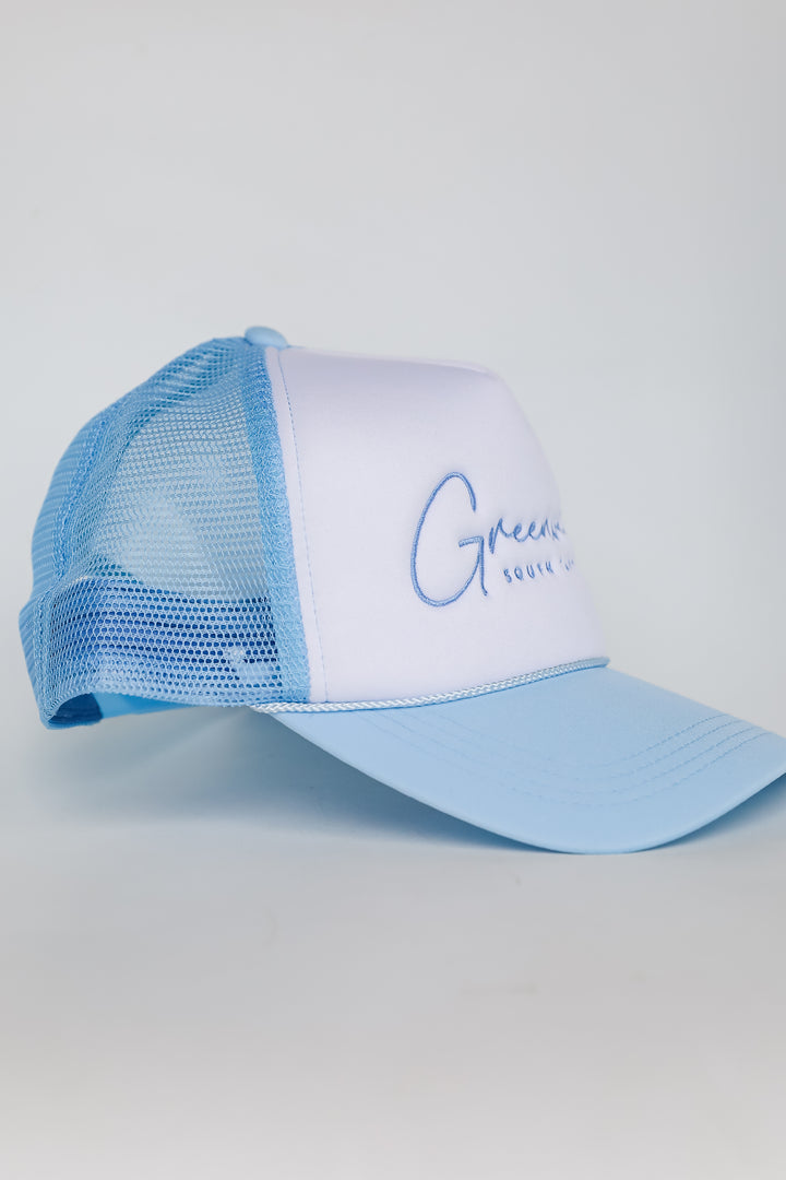 Light Blue Greenville South Carolina Trucker Hat