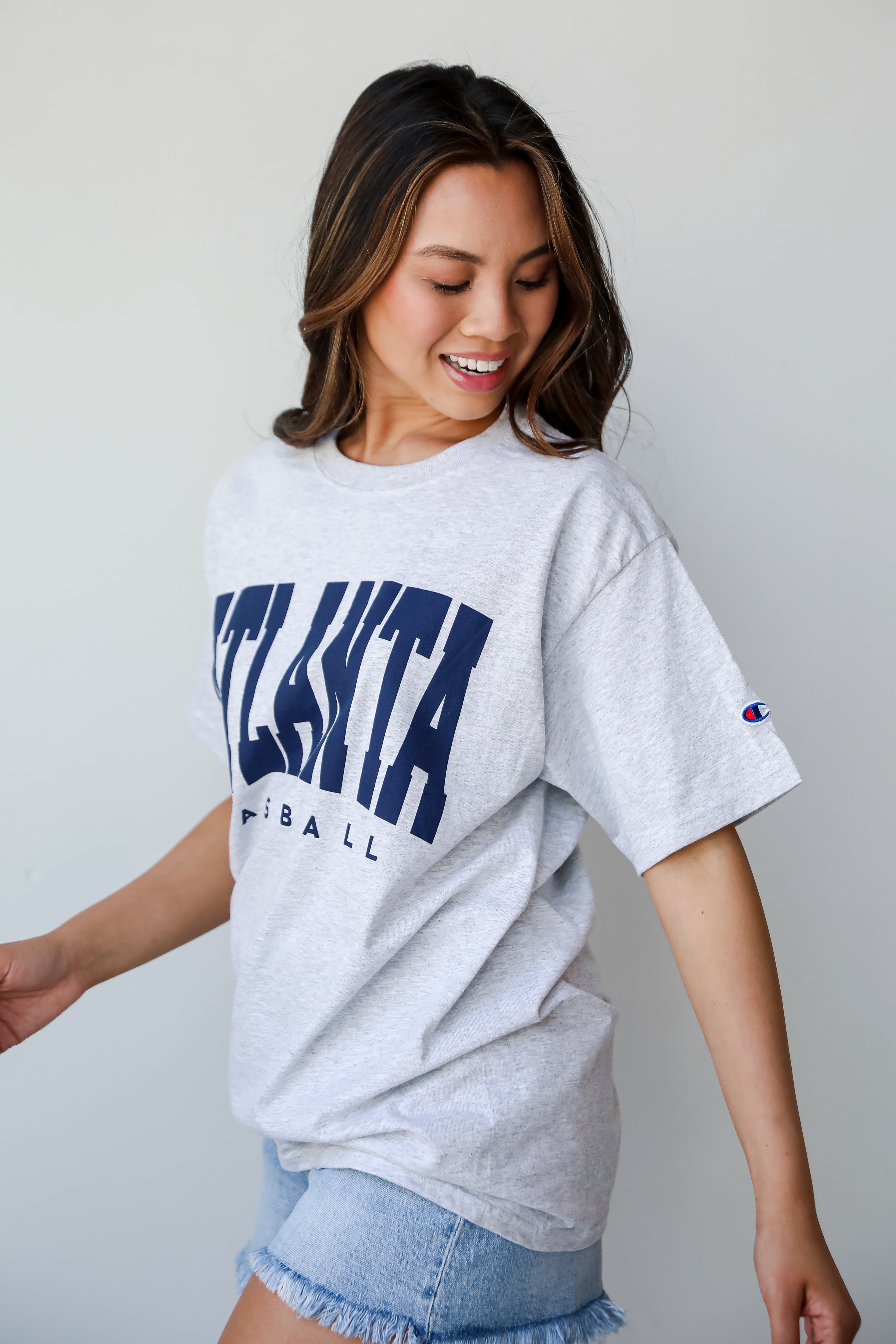 Heather Grey Atlanta Baseball Graphic Tee