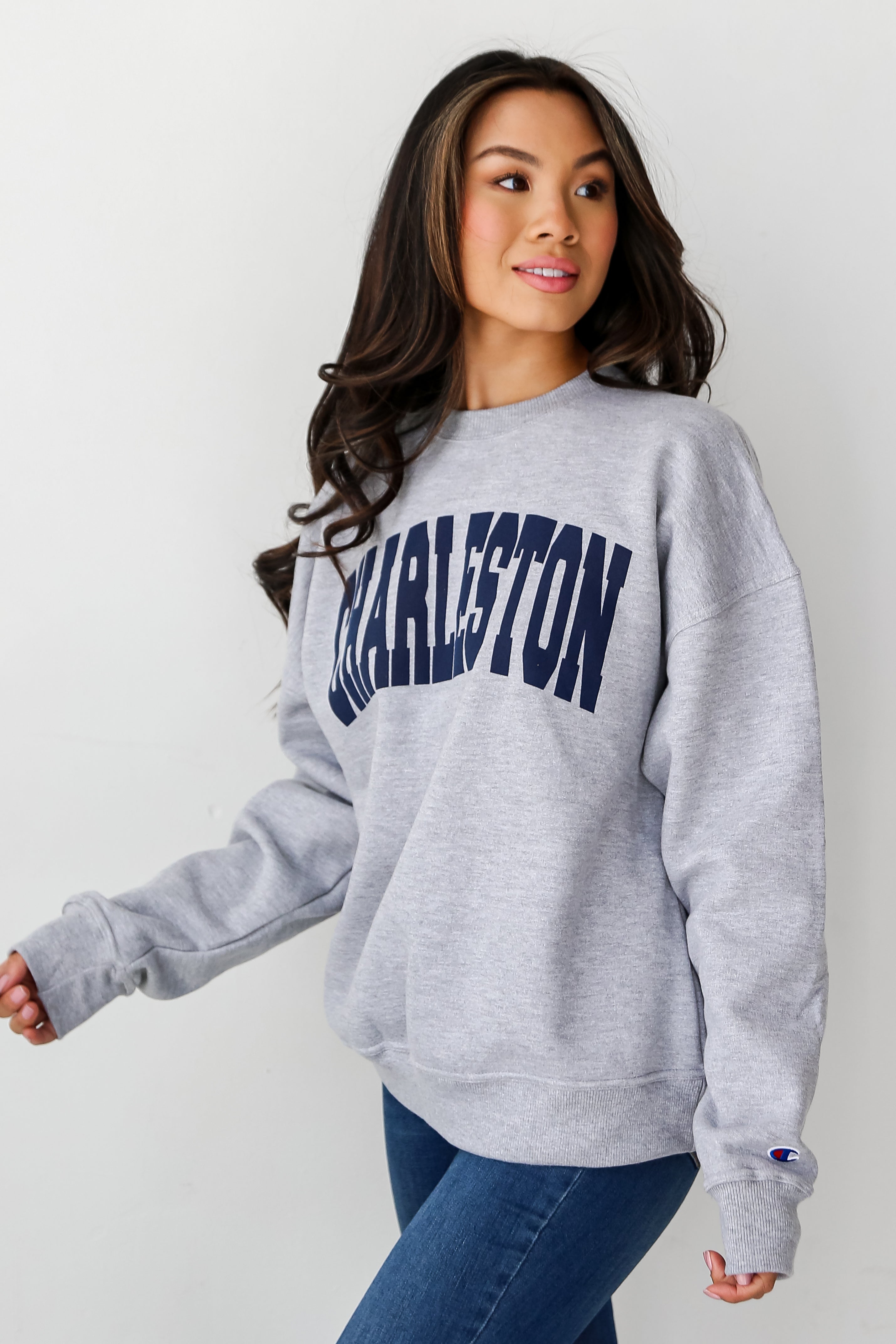 Heather Grey Charleston Sweatshirt side view