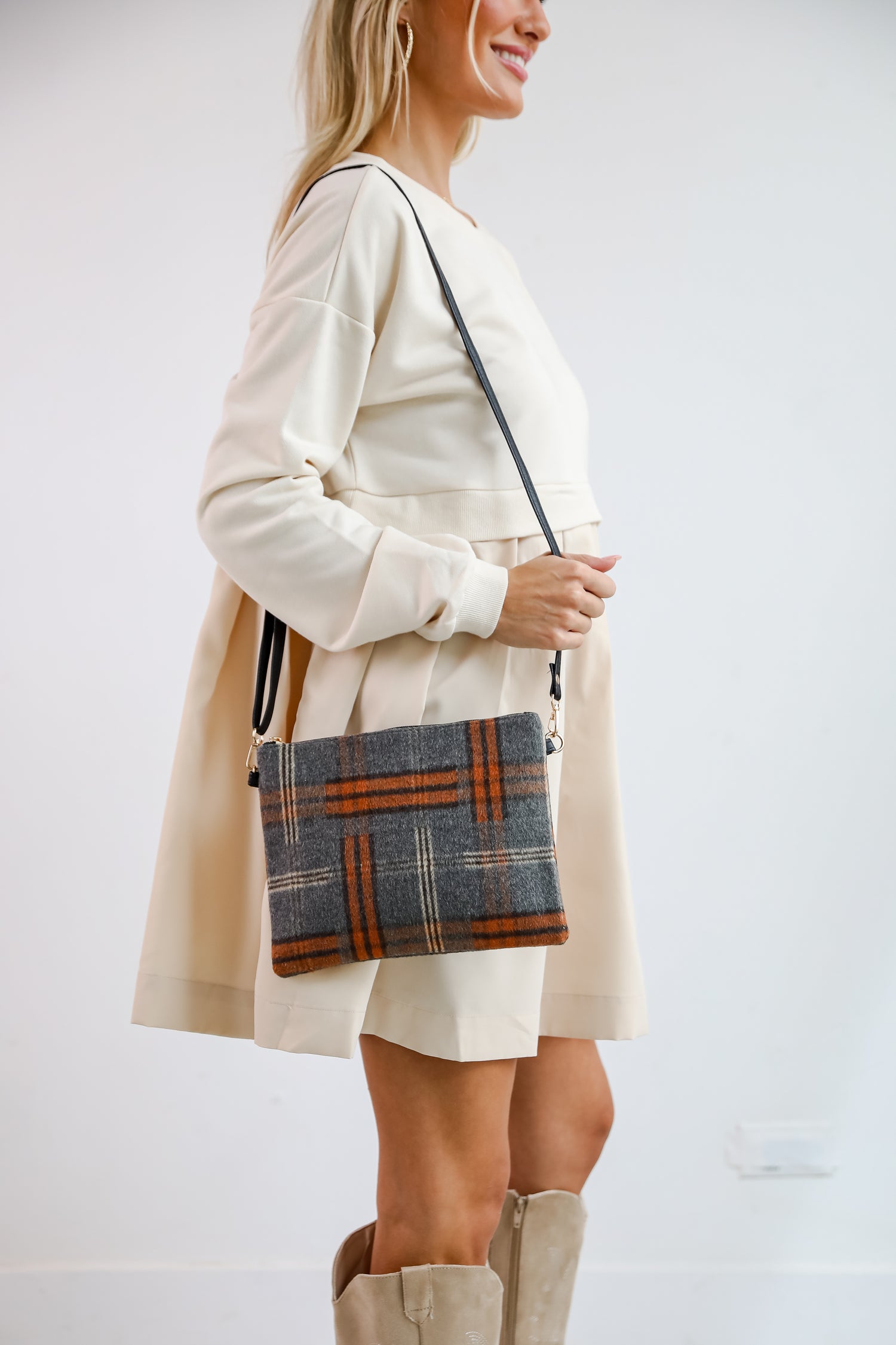 Tasteful Aesthetic Plaid Crossbody Bag