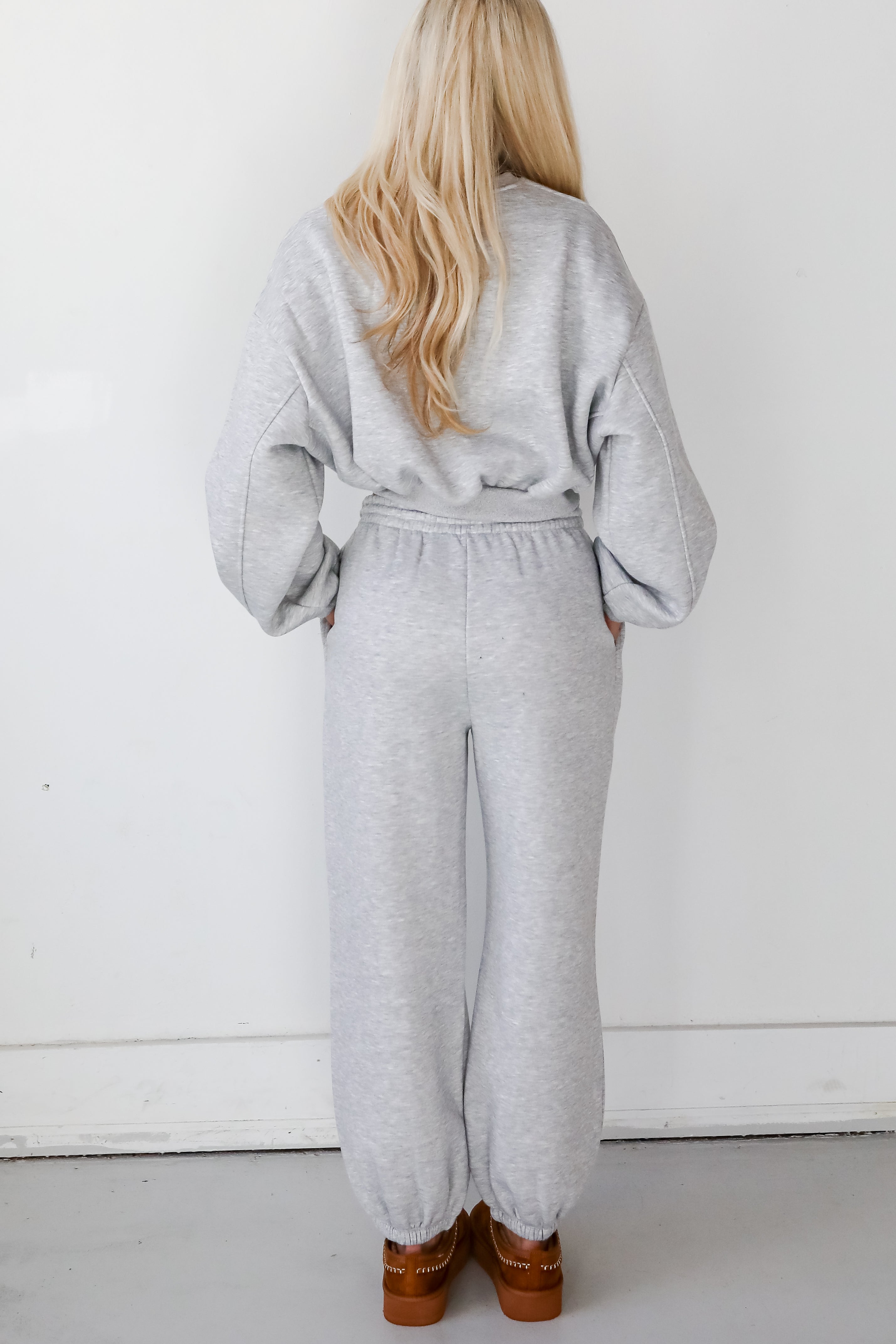 Snuggly Style Heather Grey Fleece Joggers