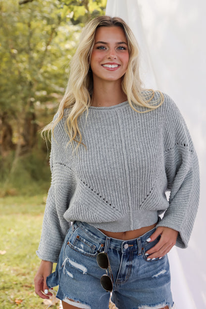 Coveted Essence Light Grey Sweater