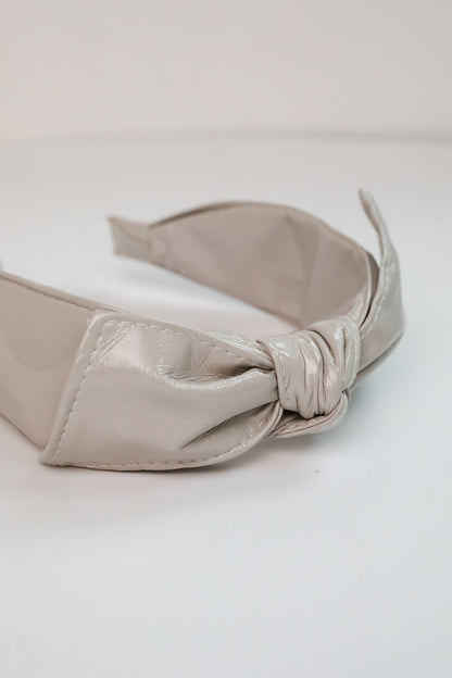 Poised Finish Leather Bow Headband