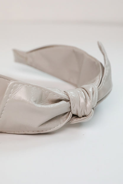 Poised Finish Leather Bow Headband