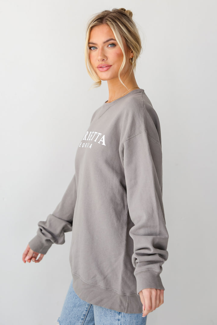 Light Grey Marietta Georgia Pullover side view