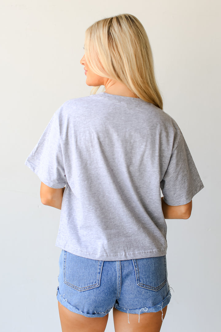 Heather Grey Nashville Cropped Tee back view