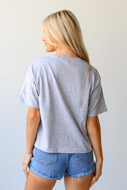 Heather Grey North Georgia Cropped Tee back view