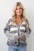 Noteworthy Charisma Grey Striped Sweater Cardigan