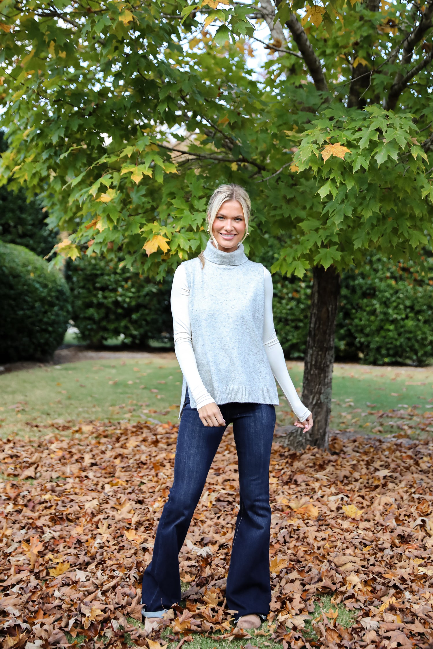 Perfectly Toasty Heather Grey Turtleneck Sweater Top