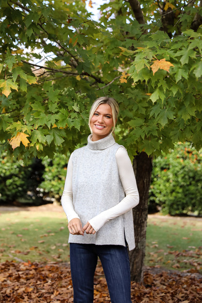 Perfectly Toasty Heather Grey Turtleneck Sweater Top