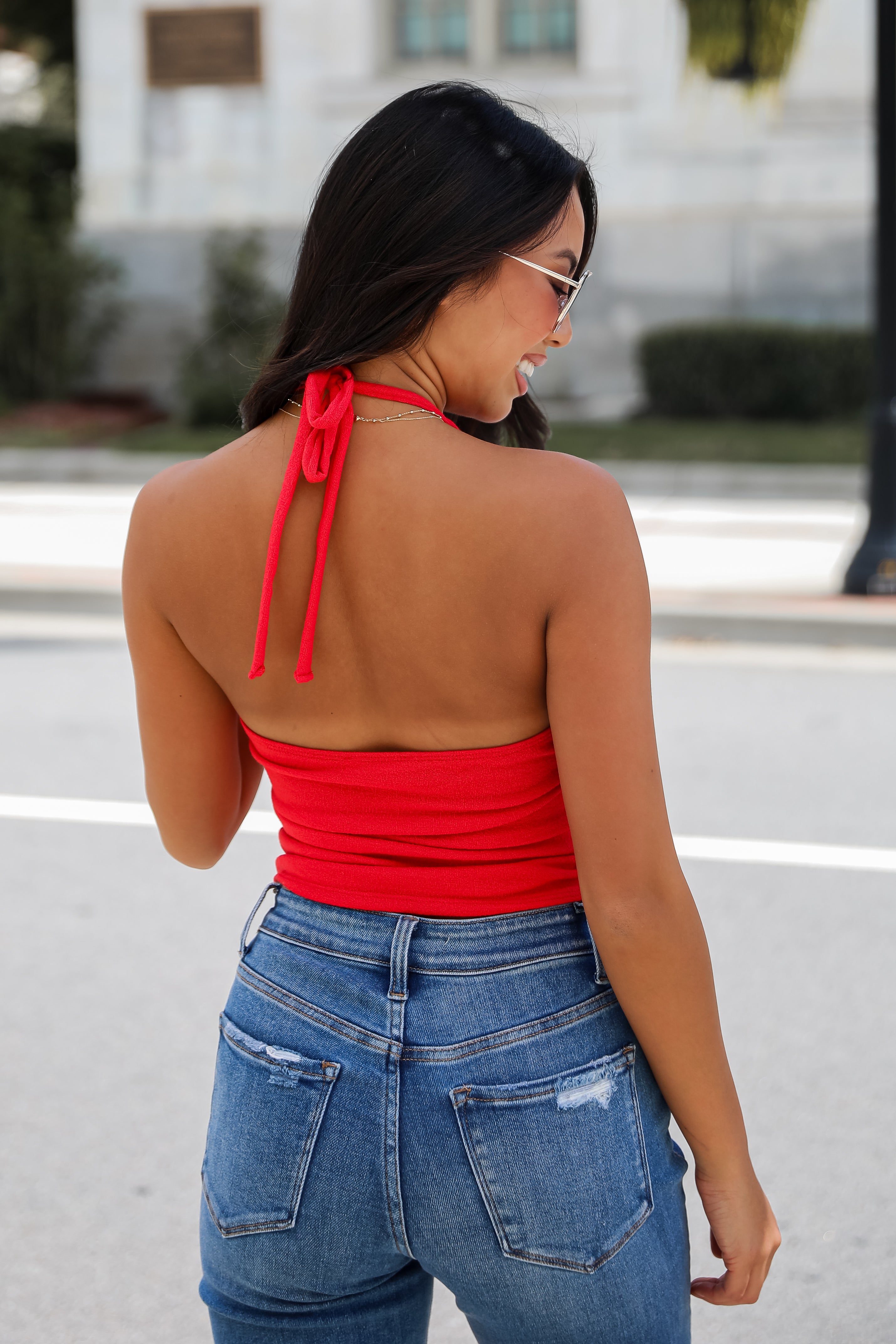 Stunning Pick Terry Cloth Halter Top