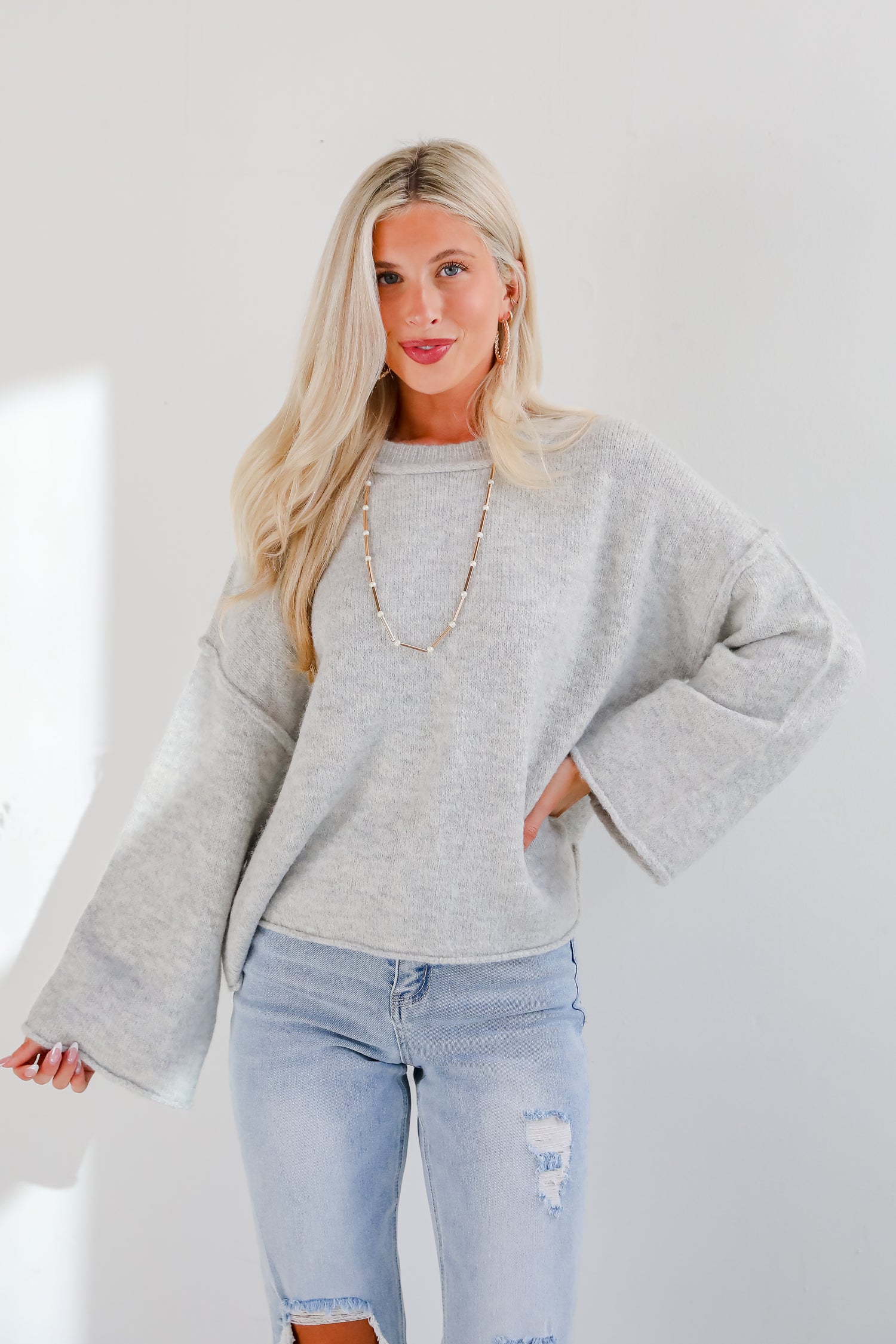 Snuggly Staple Heather Grey Sweater