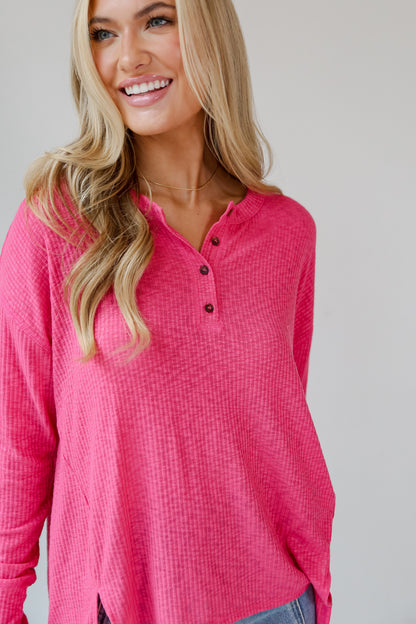 womens henley tops