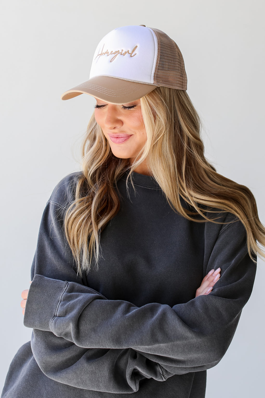 cute Taupe Homegirl Trucker Hat