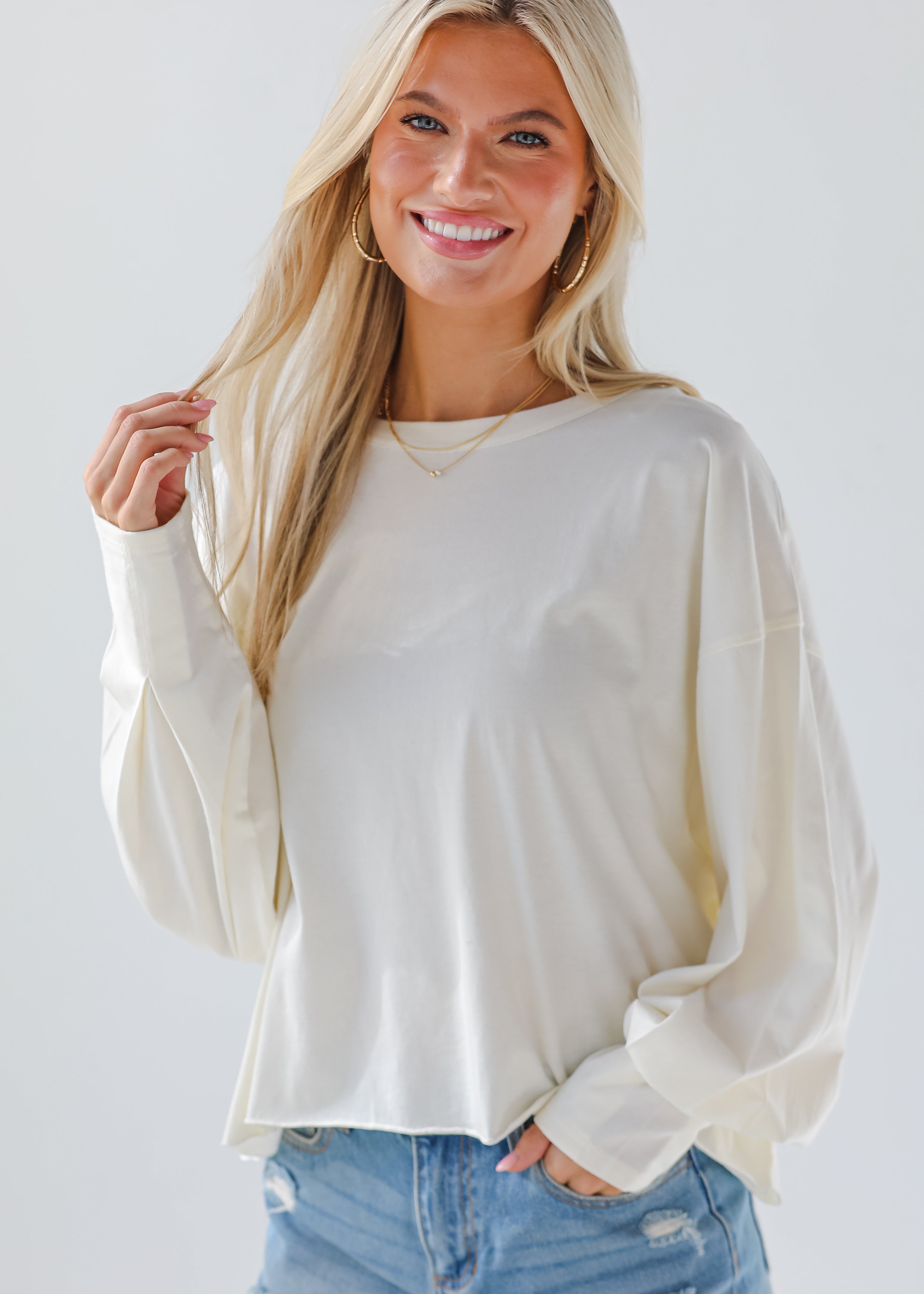 Aubree Cropped Long Sleeve Tee