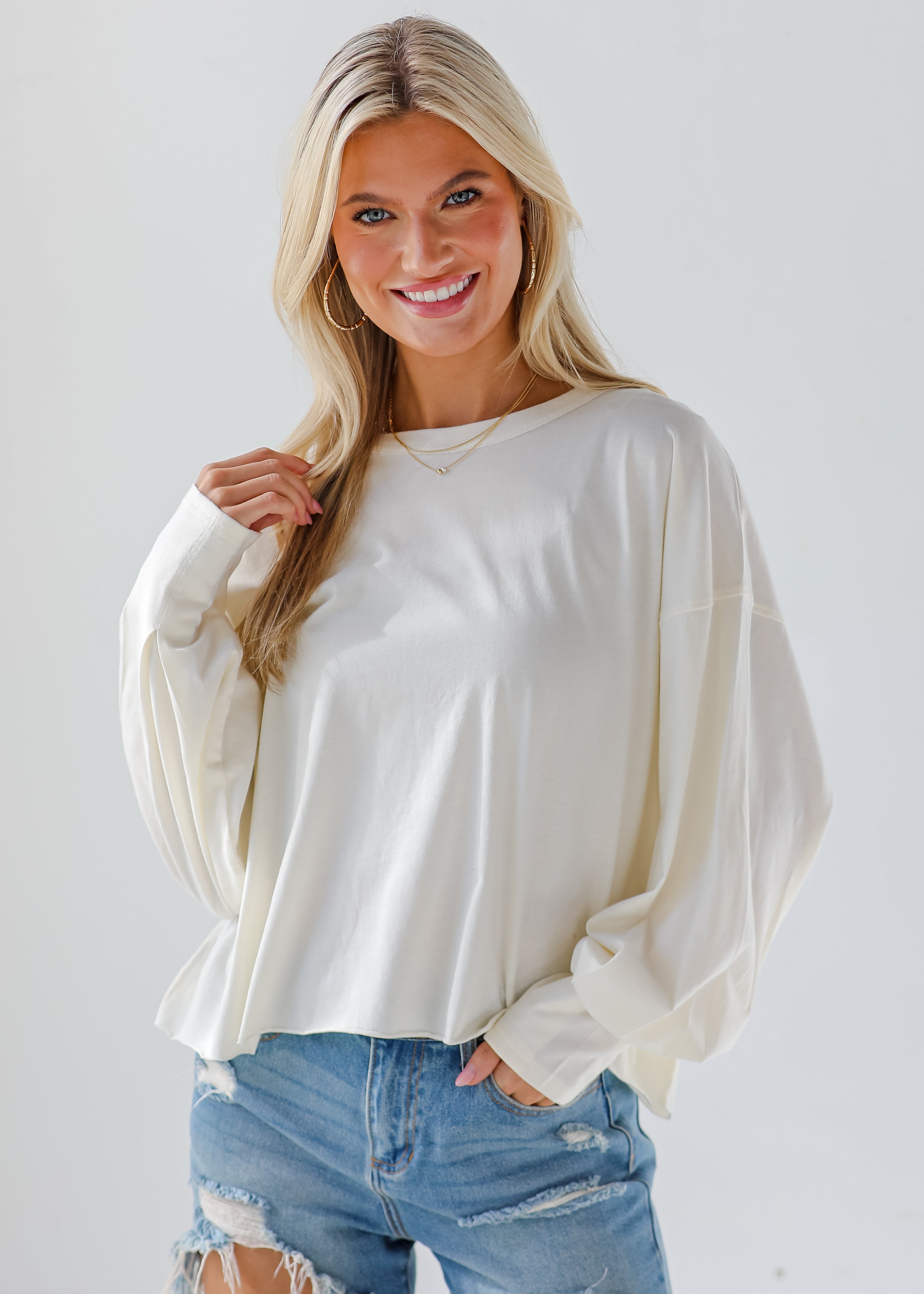 Aubree Cropped Long Sleeve Tee