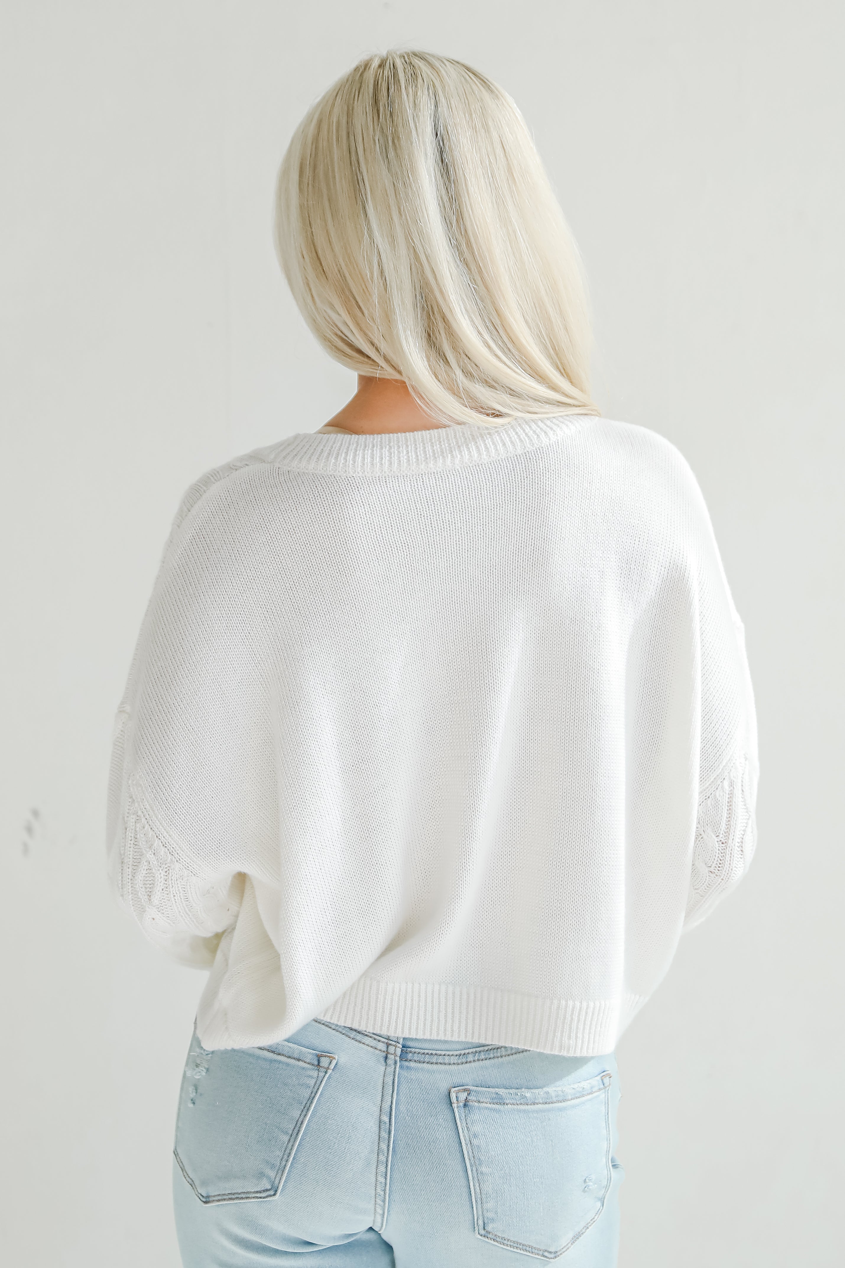 Ivory Georgia Cable Knit Sweater