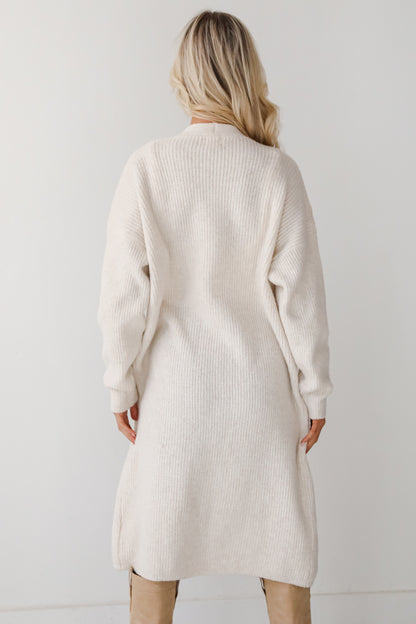 Memorably Charming Ivory Longline Sweater Cardigan