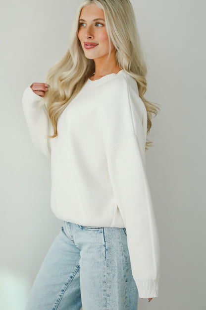 Snowy Escape Ivory Oversized Sweater