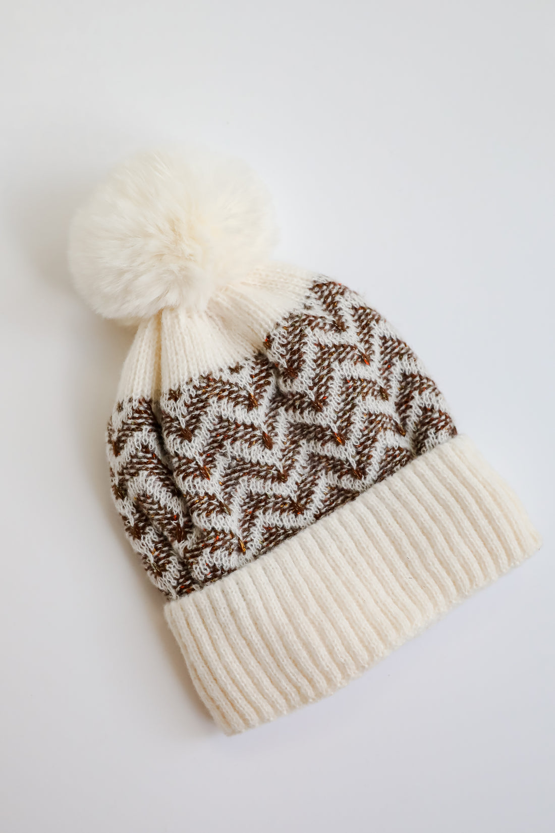 Alpine Poise Ivory Pom Pom Beanie