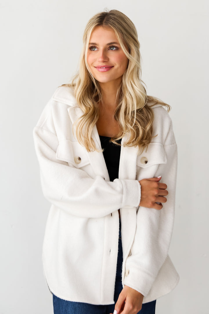 ivory shirt jacket