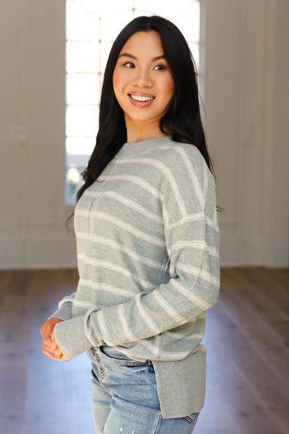 Adorable Simplicity Striped Lightweight Knit Sweater