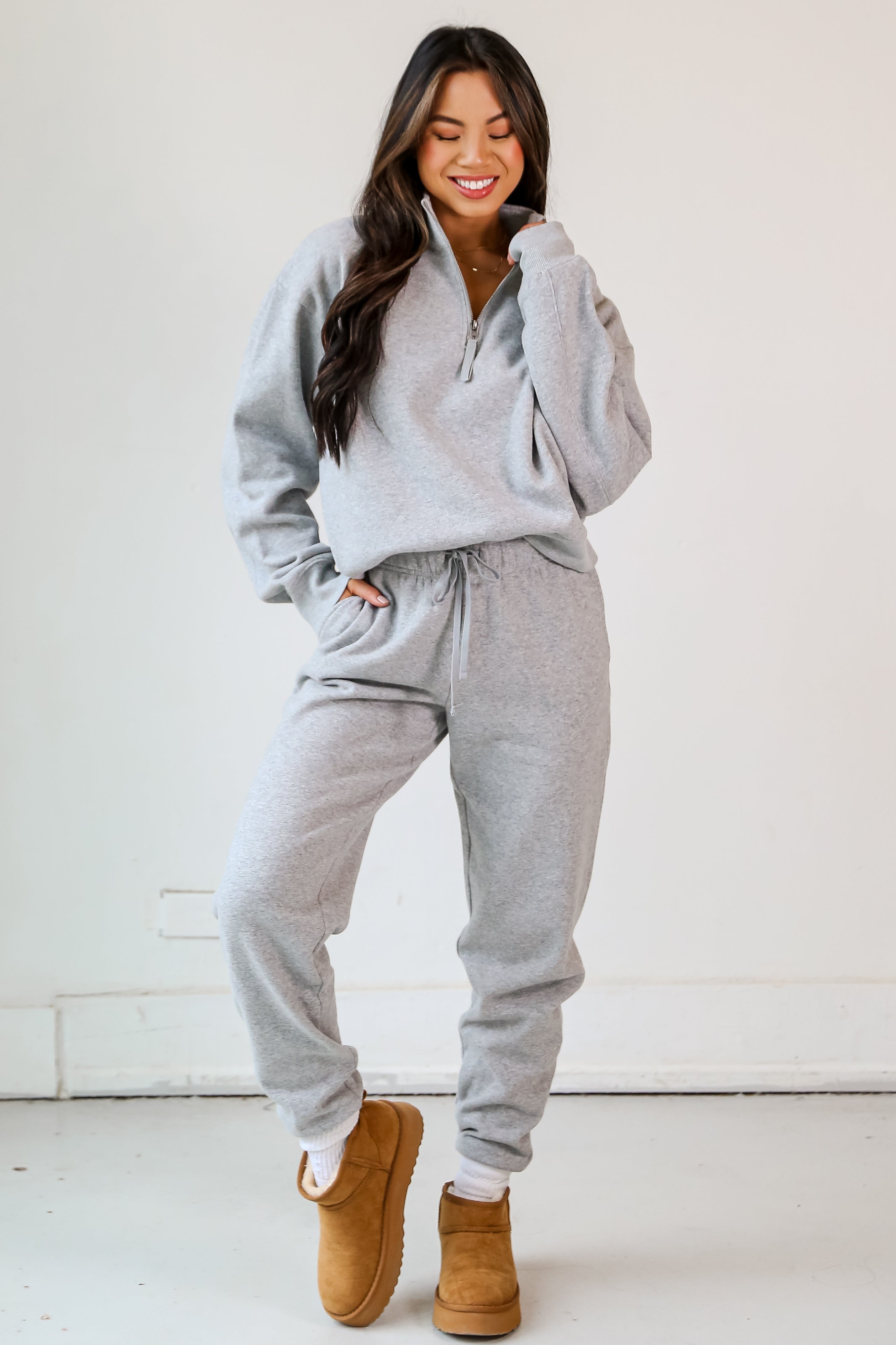 cozy grey Fleece Jogger Sweatpants