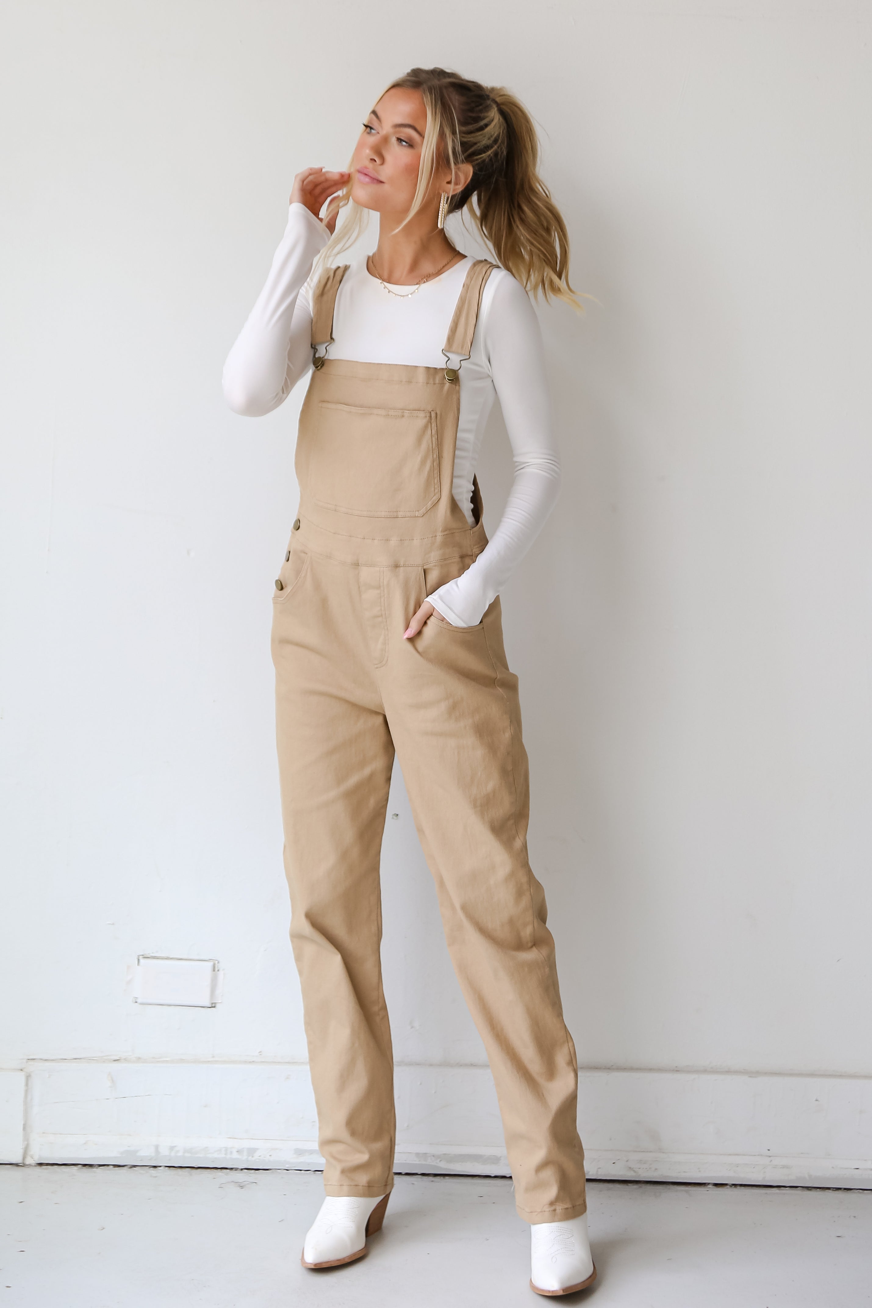 Khaki Overalls front view