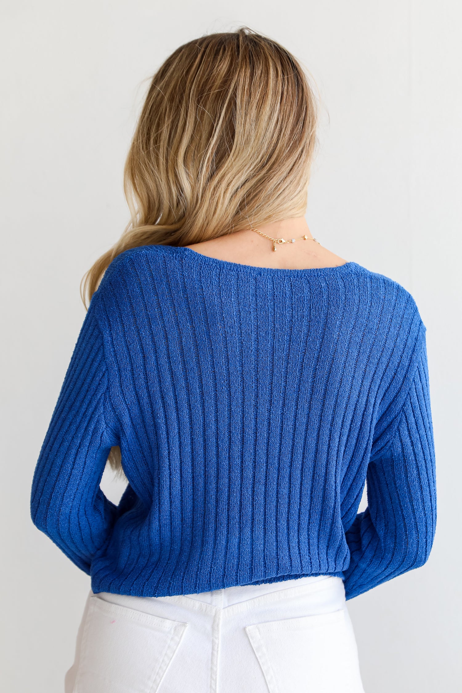 blue cardigan top