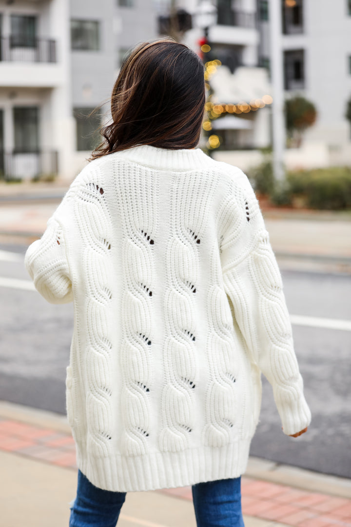 oversized cream Cardigan