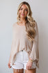 taupe Oversized Lightweight Knit Top