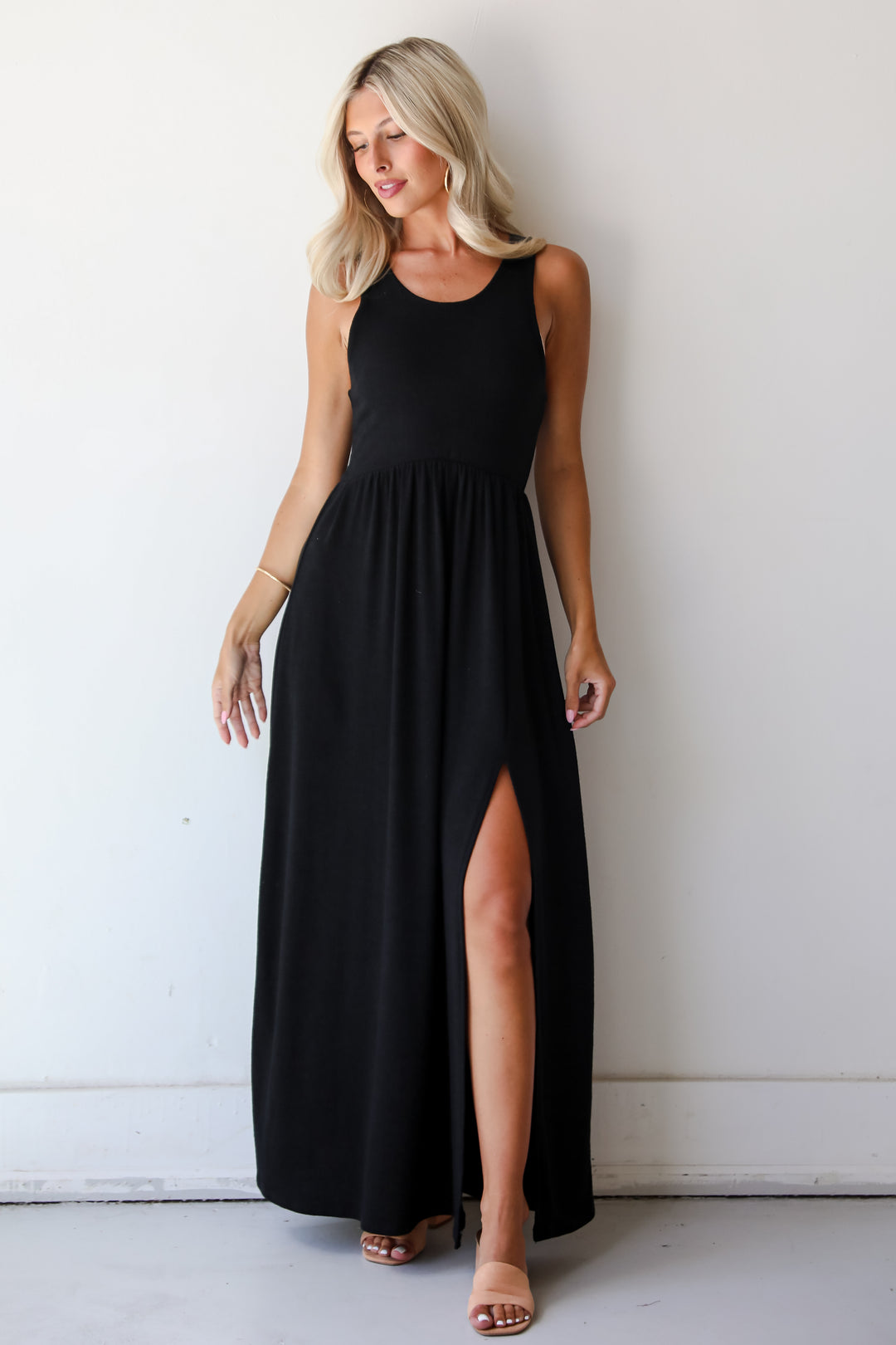 Ideal Choice Knit Maxi Dress