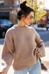 brown Oversized Sweater front view